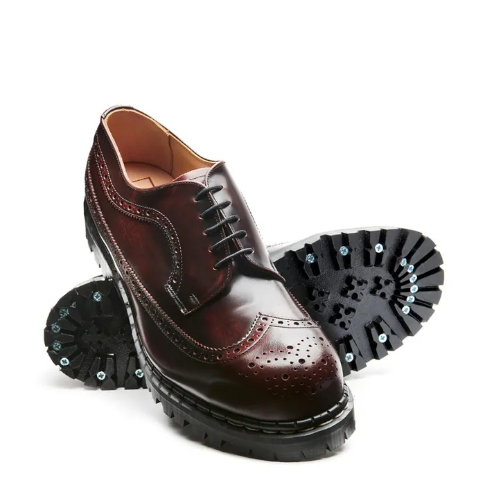 MenWomen Solovair Steel Toe Shoes Burgundy RubOff Steel Toe American Brogue