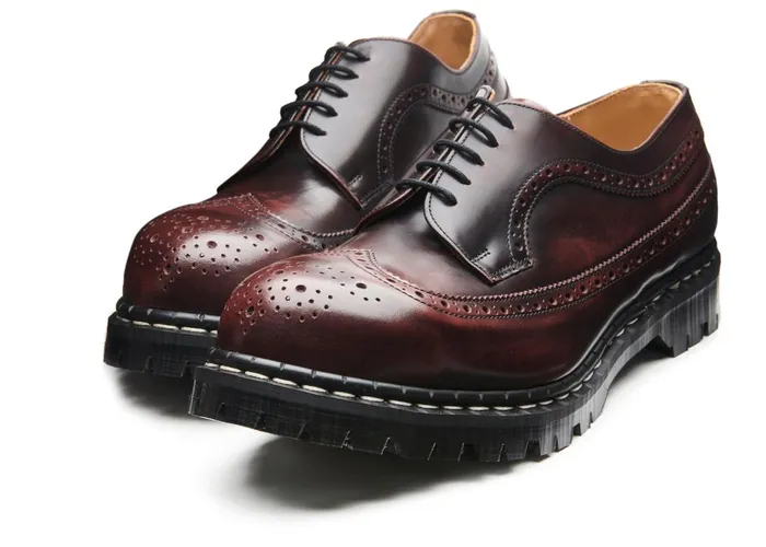 MenWomen Solovair Steel Toe Shoes Burgundy RubOff Steel Toe American Brogue