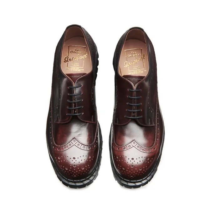 MenWomen Solovair Steel Toe Shoes Burgundy RubOff Steel Toe American Brogue