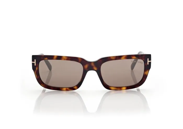 MenWomen SUNGLASSES Tom Ford Ezra Sunglasses Dark Havana Roviex Mirror