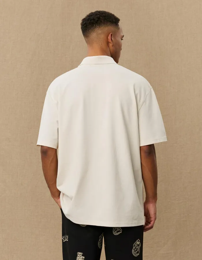 Men Yale Bulldog Polo SS 8211 IvoryBlack Les Deux Tshirts