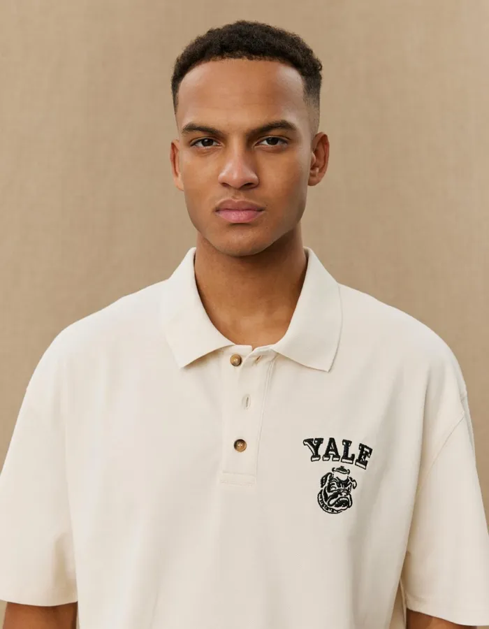 Men Yale Bulldog Polo SS 8211 IvoryBlack Les Deux Tshirts