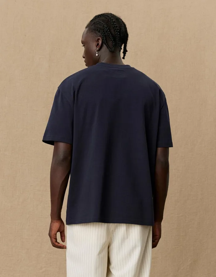 Men Yale Logo TShirt 8211 Dark Navy Les Deux Tshirts