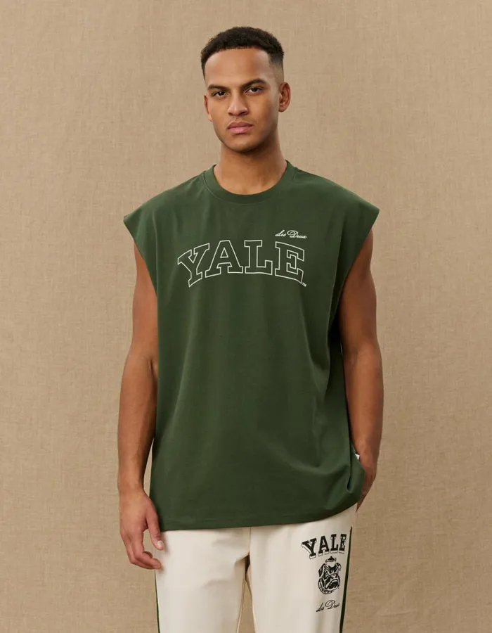 Men Yale Sleeveless TShirt 8211 Duffel Bag GreenIvory Les Deux Tshirts