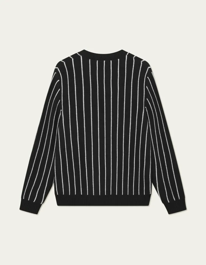 Men Yale Y Pinstripe Knit 8211 BlackBlack Les Deux Knitwear