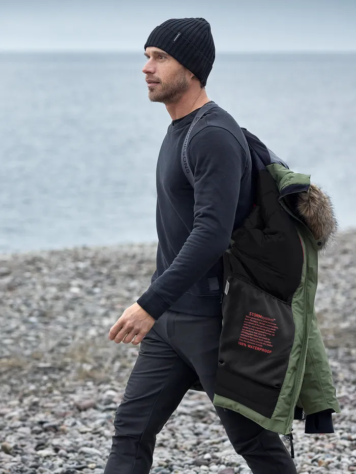 Men Zeus Parka Black Didriksons Autumn Jackets