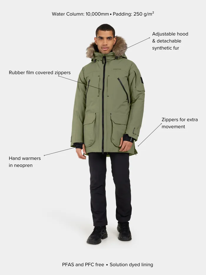 Men Zeus Parka Black Didriksons Autumn Jackets