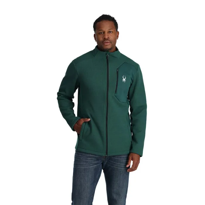 Mens Bandit Full Zip Cypress Green Spyder Fleece
