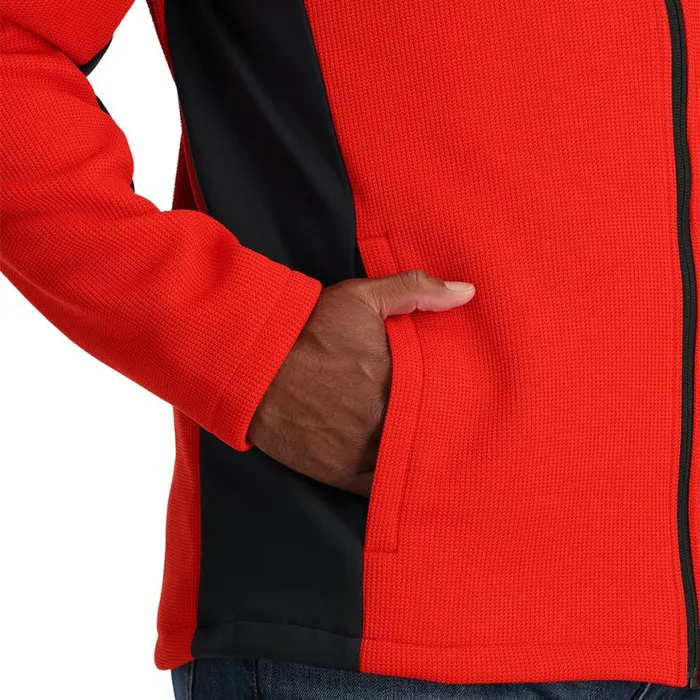 Mens Bandit Full Zip Volcano Spyder Fleece