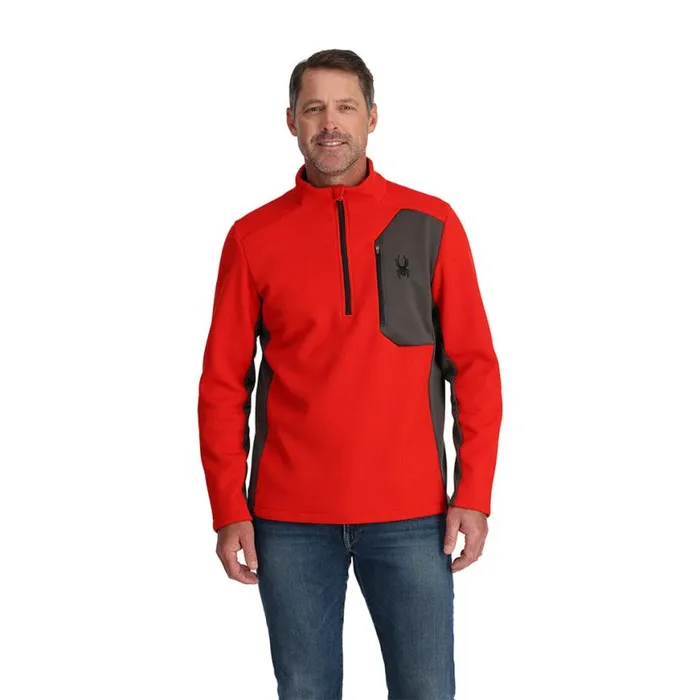 Mens Bandit Half Zip Volcano Spyder Fleece
