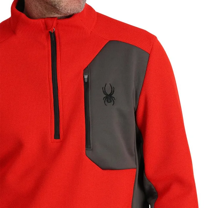 Mens Bandit Half Zip Volcano Spyder Fleece