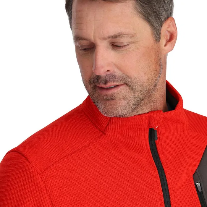 Mens Bandit Half Zip Volcano Spyder Fleece
