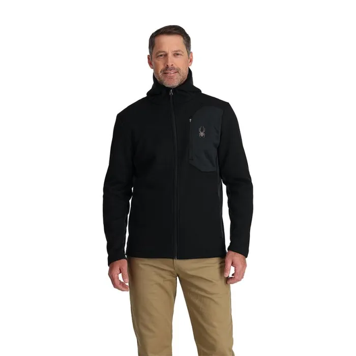 Mens Bandit Hooded Black Spyder Fleece