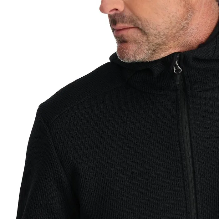 Mens Bandit Hooded Black Spyder Fleece