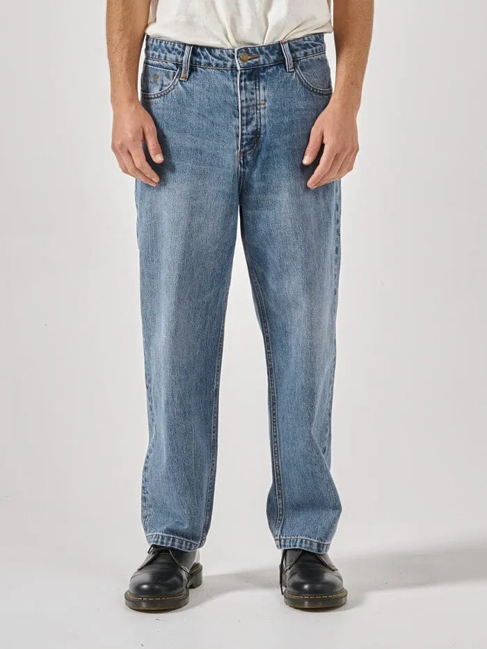 Mens Big Slacker Denim Jean Weathered Blue Thrills Denim
