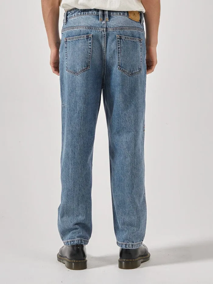 Mens Big Slacker Denim Jean Weathered Blue Thrills Denim