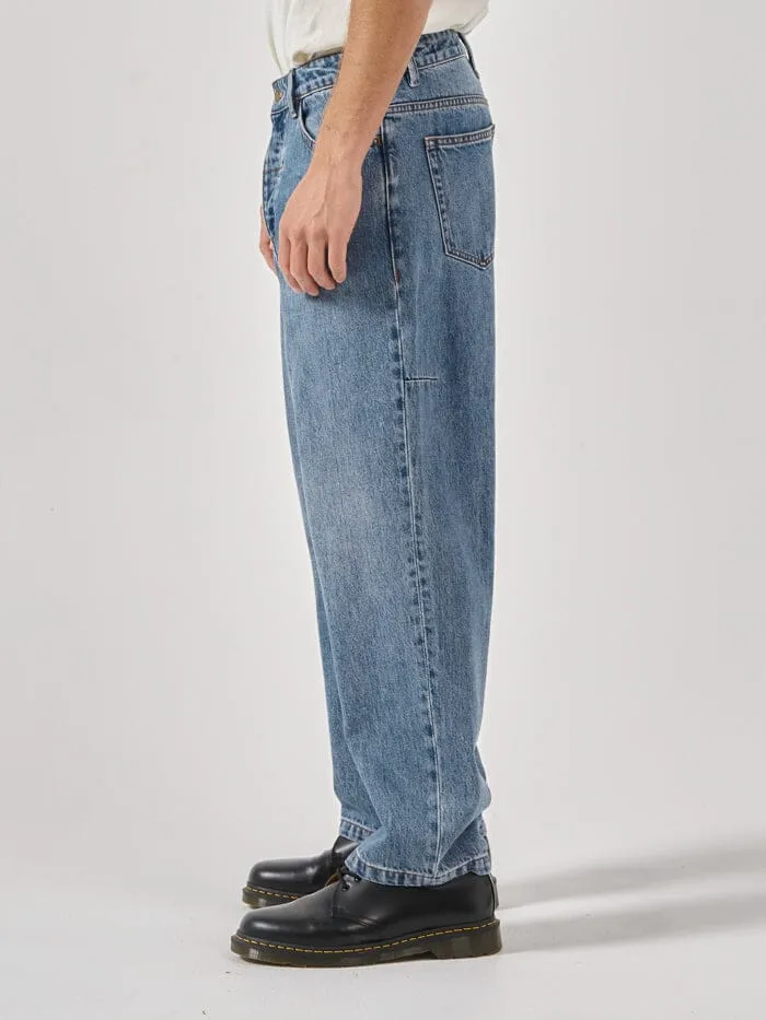 Mens Big Slacker Denim Jean Weathered Blue Thrills Denim