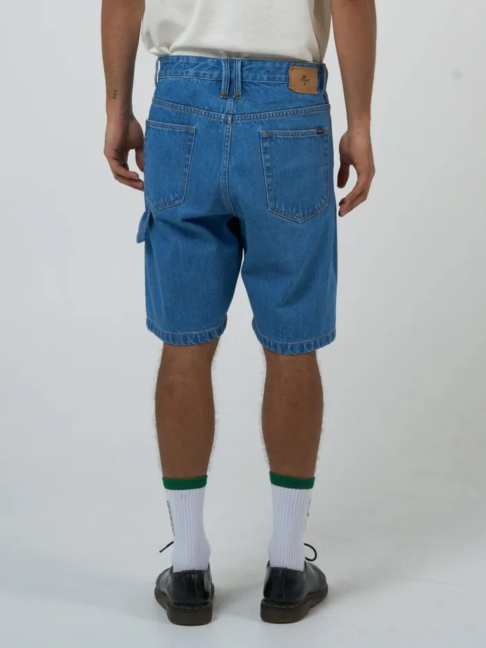 Mens Big Slacker Denim Short Peel Blue Thrills Denim Shorts
