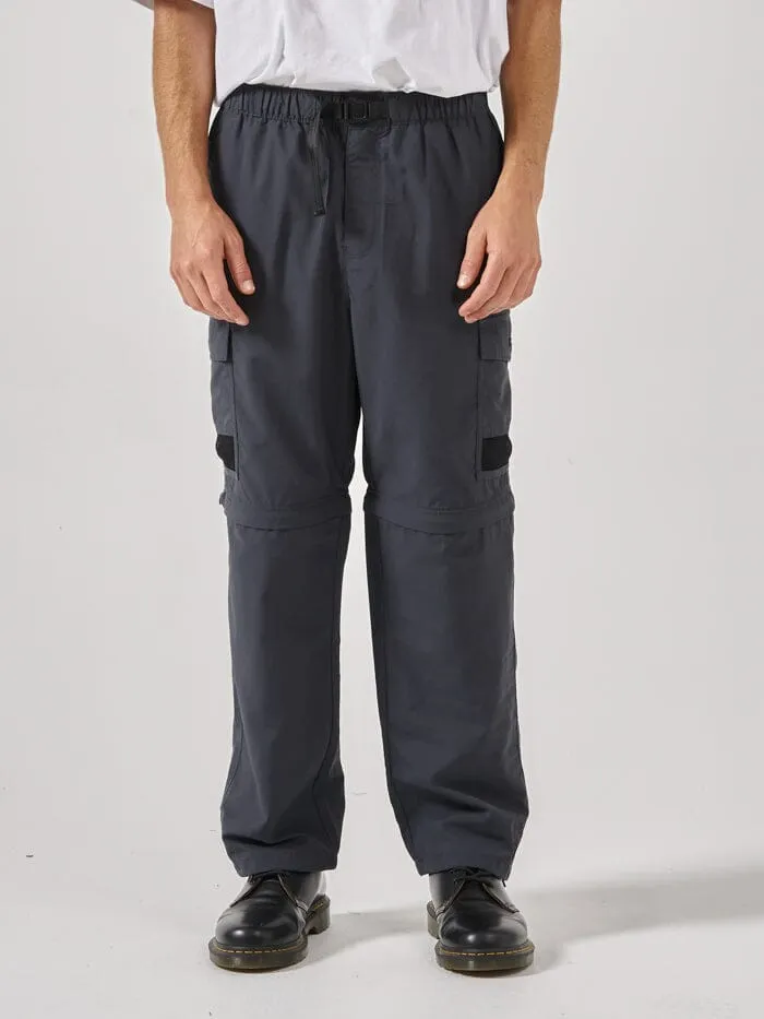 Mens Big Slacker High Standards Zip Off Cargo Pant Ebony Thrills Pants