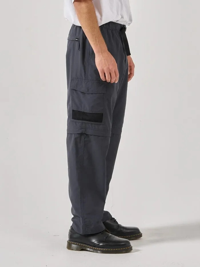 Mens Big Slacker High Standards Zip Off Cargo Pant Ebony Thrills Pants
