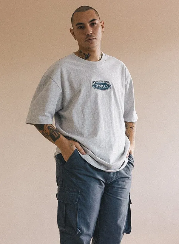 Mens Coat Of Oversize Fit Tee Snow Marle Thrills Tees and Tank Tops