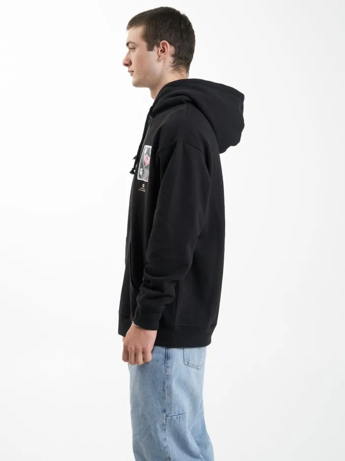 Mens Cortex Zip Hood Fleece Black Thrills Sweaters and Fleece