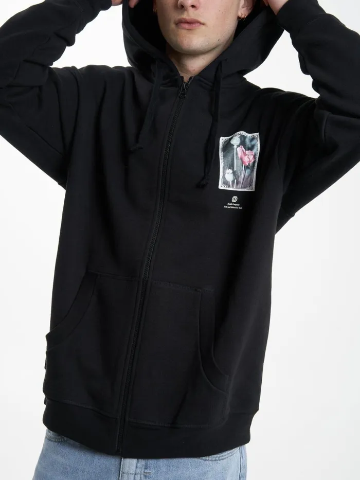Mens Cortex Zip Hood Fleece Black Thrills Sweaters and Fleece
