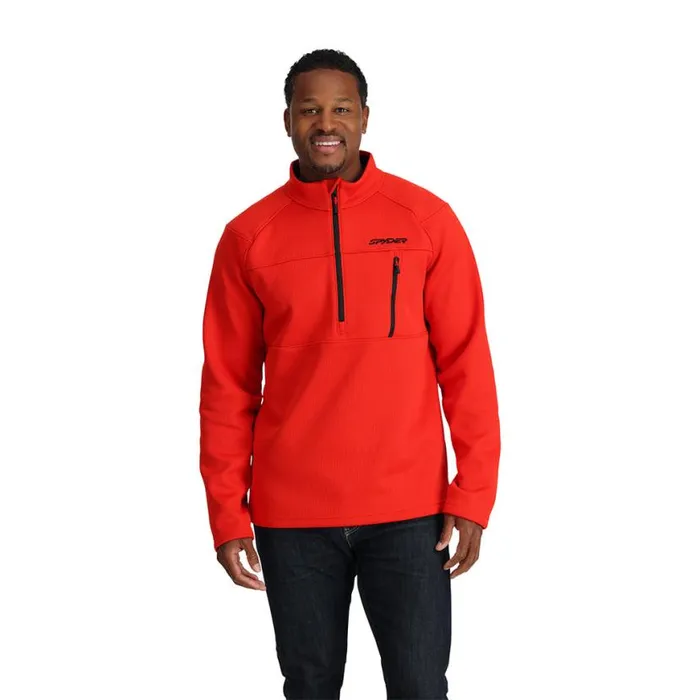 Mens Encore Half Zip Volcano Spyder Fleece