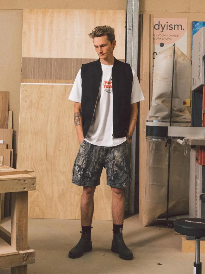 Mens Hard Yakka X Slacker Cargo Short Woodland Camo Thrills Shorts