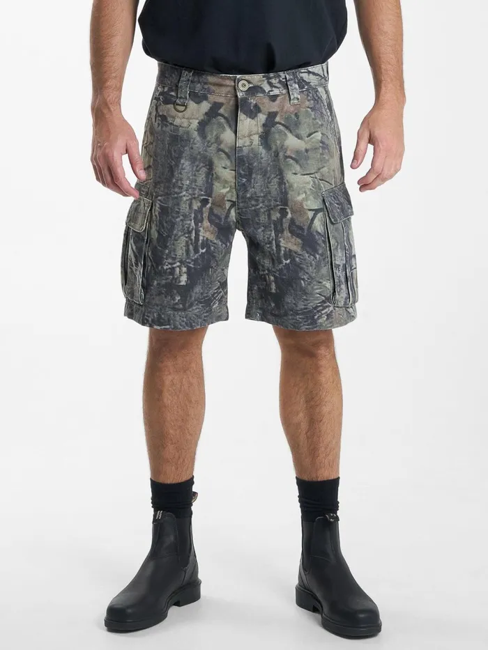 Mens Hard Yakka X Slacker Cargo Short Woodland Camo Thrills Shorts