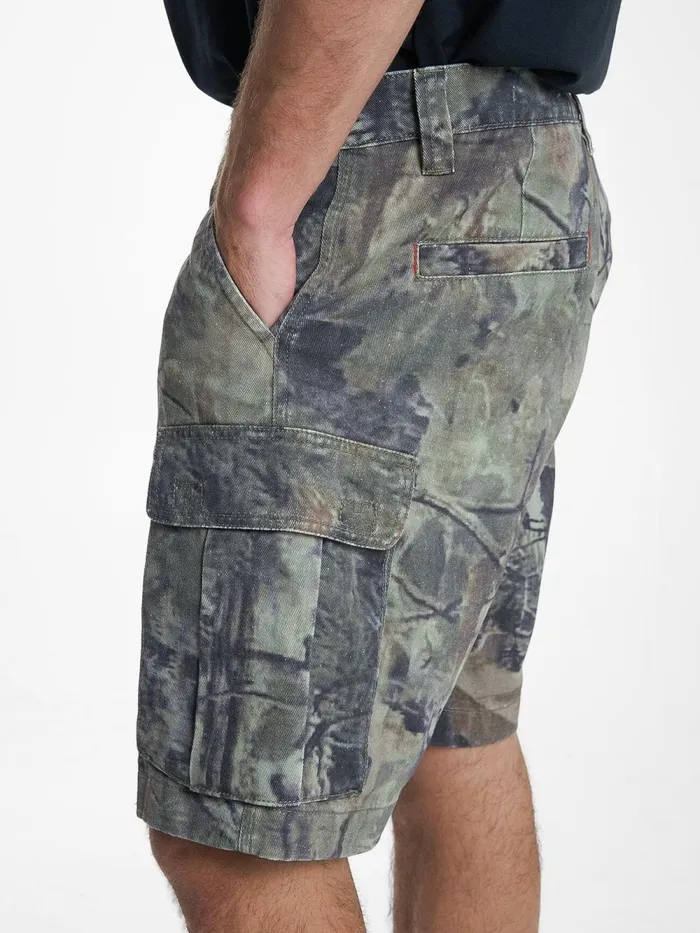 Mens Hard Yakka X Slacker Cargo Short Woodland Camo Thrills Shorts