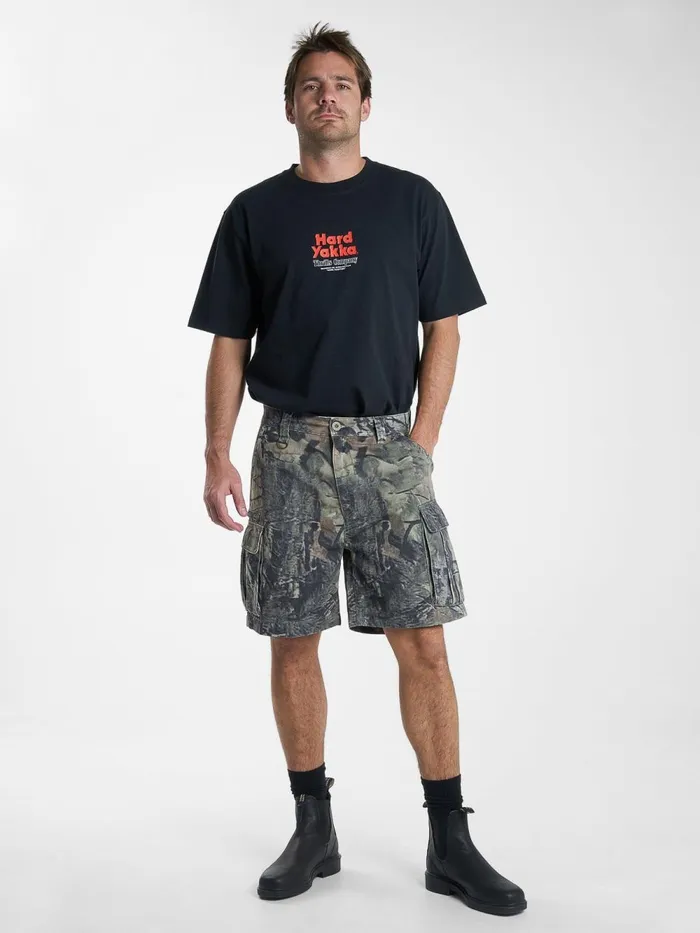 Mens Hard Yakka X Slacker Cargo Short Woodland Camo Thrills Shorts