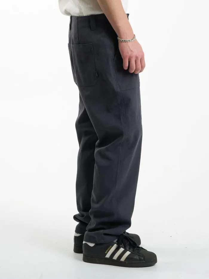 Mens Hemp Slacker Utility Pant Black Thrills Pants