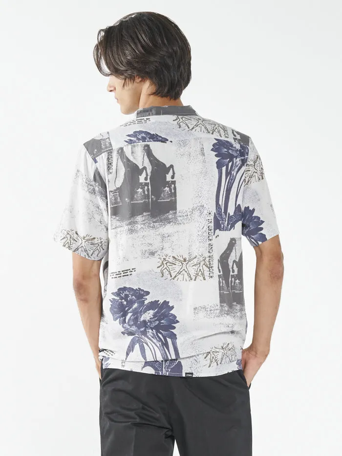 Mens In Order and Disorder Bowling Shirt White Thrills Shirts