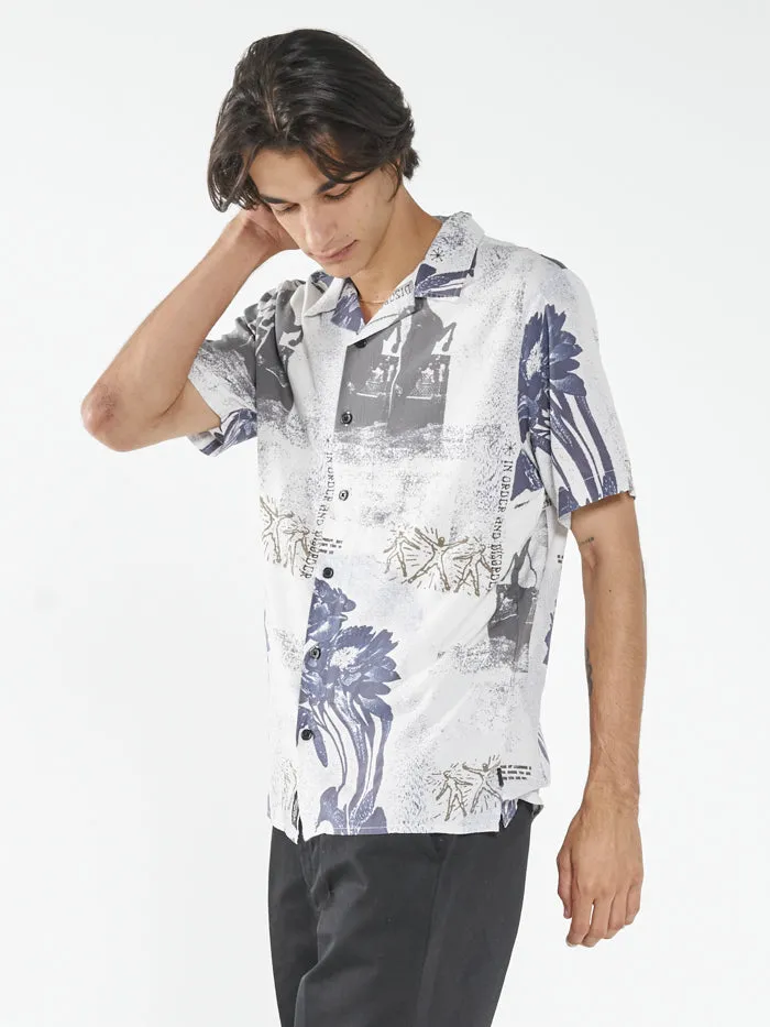 Mens In Order and Disorder Bowling Shirt White Thrills Shirts