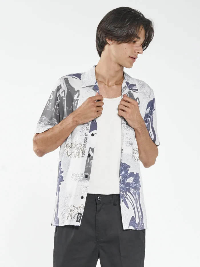Mens In Order and Disorder Bowling Shirt White Thrills Shirts