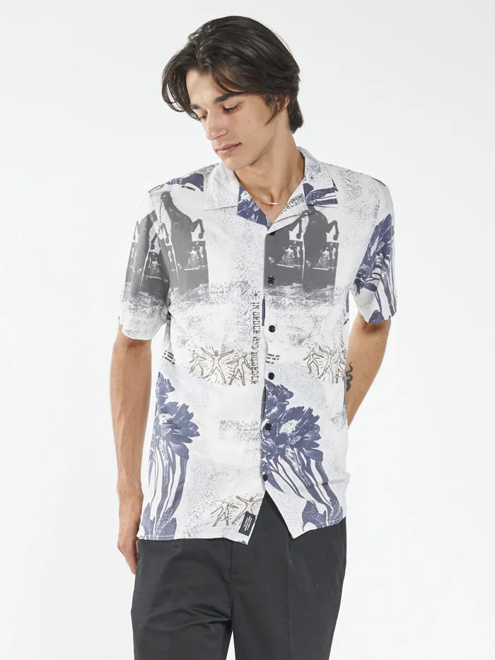 Mens In Order and Disorder Bowling Shirt White Thrills Shirts