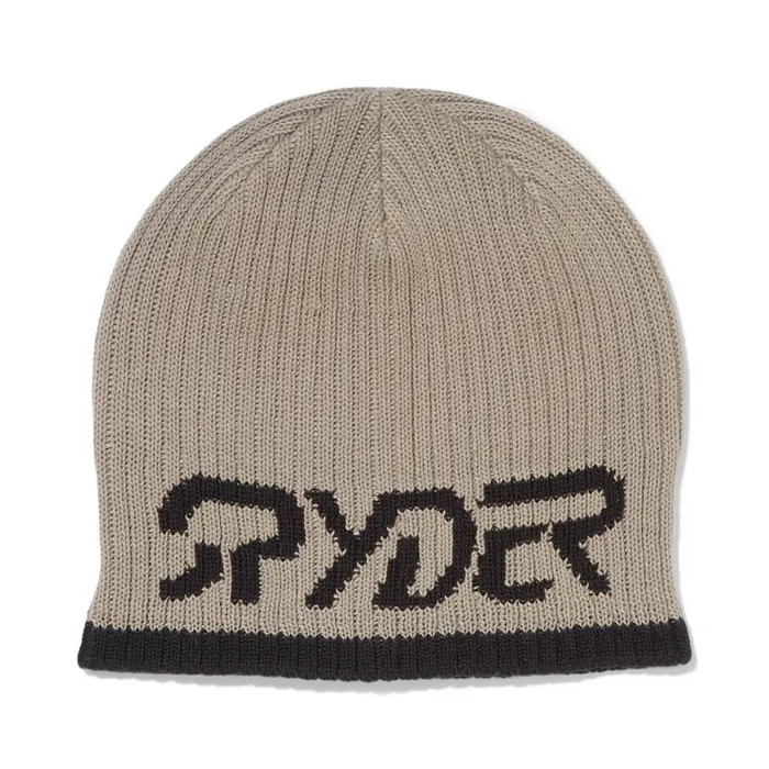 Mens Logo Beanie Desert Taupe Spyder Hats