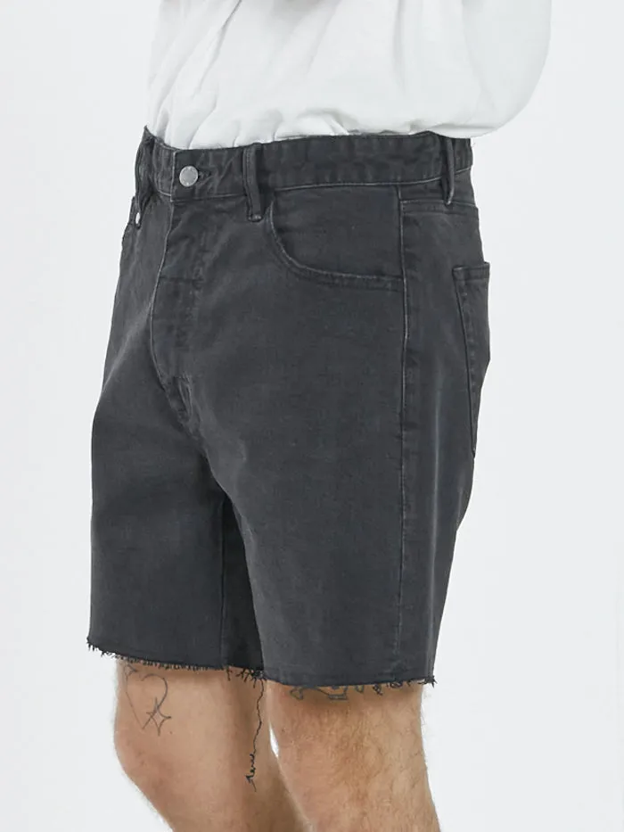 Mens Mandude Denim Short Aged Black Thrills Denim Shorts