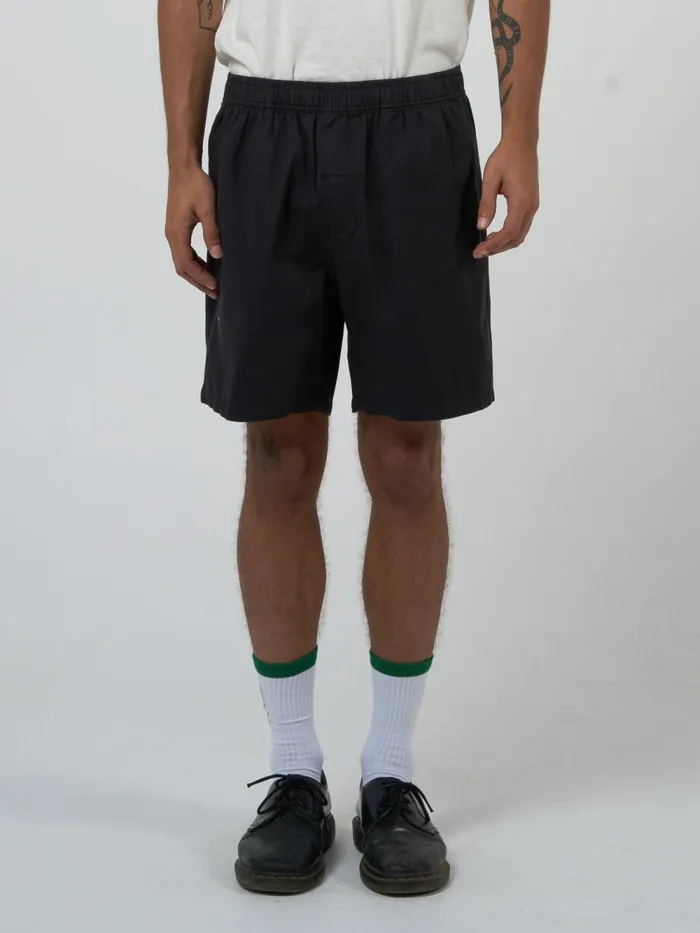 Mens Minimal Work Volley Merch Black Thrills Shorts