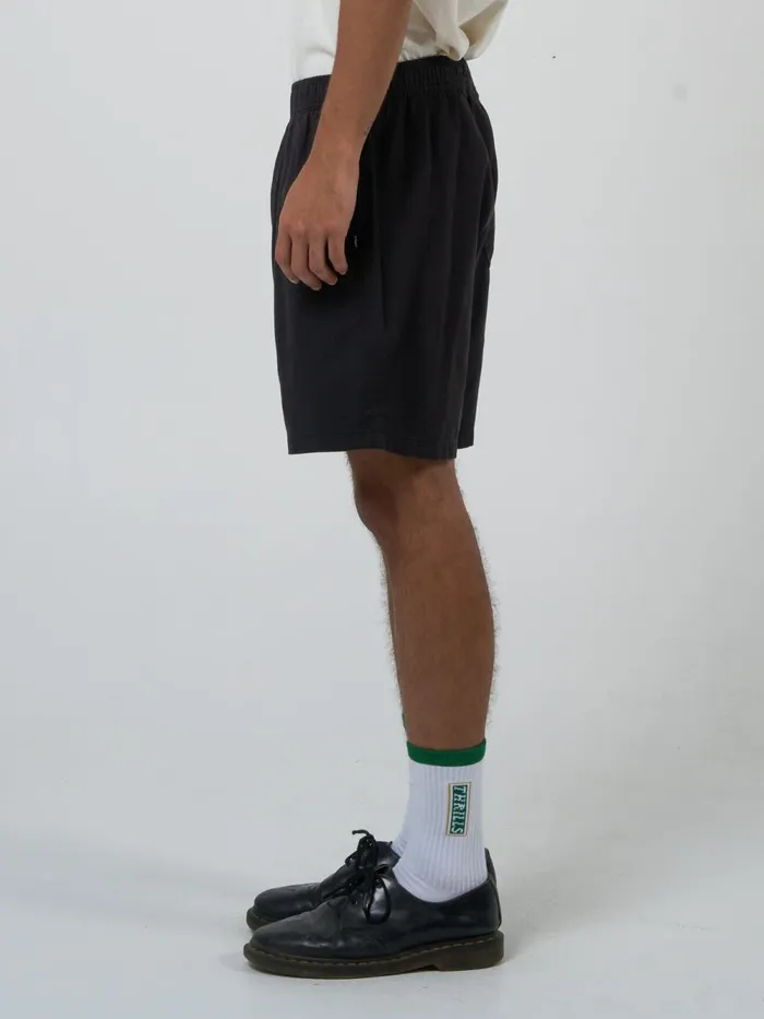 Mens Minimal Work Volley Merch Black Thrills Shorts