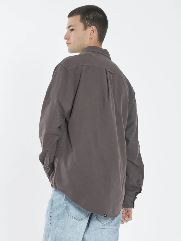 Mens Ops Oversized Long Sleeve Flannel Shirt Plum Thrills Shirts