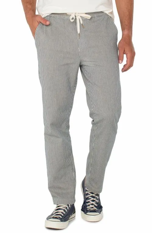 Mens Pants Liverpool Los Angeles Drawstring Utility Pant Ecru Navy
