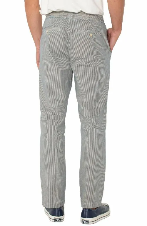 Mens Pants Liverpool Los Angeles Drawstring Utility Pant Ecru Navy