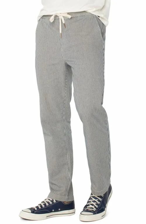 Mens Pants Liverpool Los Angeles Drawstring Utility Pant Ecru Navy