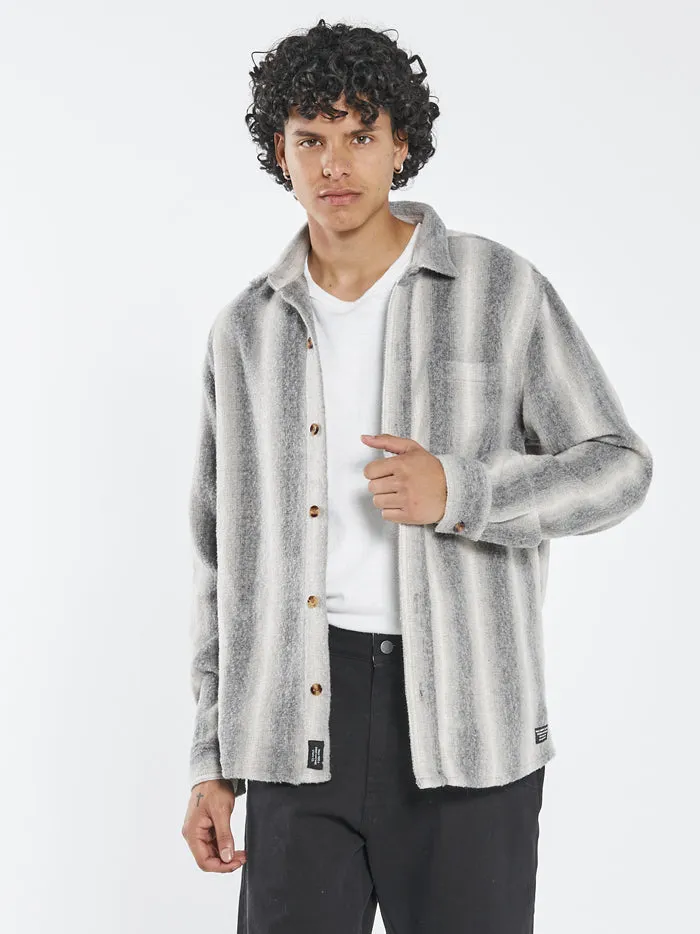 Mens Prairie Long Sleeve Flannel Shirt Grey Thrills Shirts