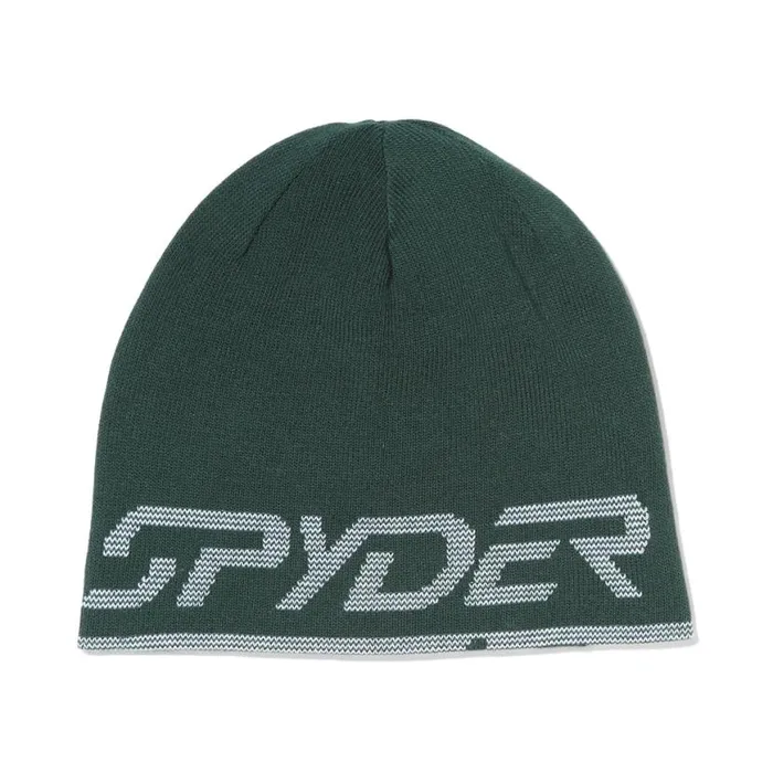 Mens Reversible Innsbruck Beanie Cypress Green Spyder Hats