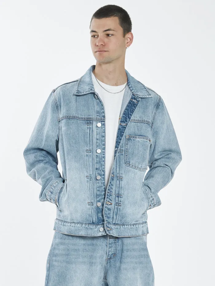 Mens Ryder Oversized Denim Jacket Dust Blue Thrills Denim