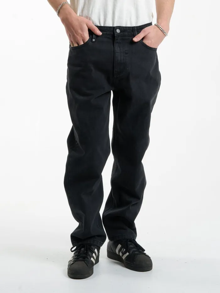 Mens Slacker Denim Jean Dusk Black Thrills Denim