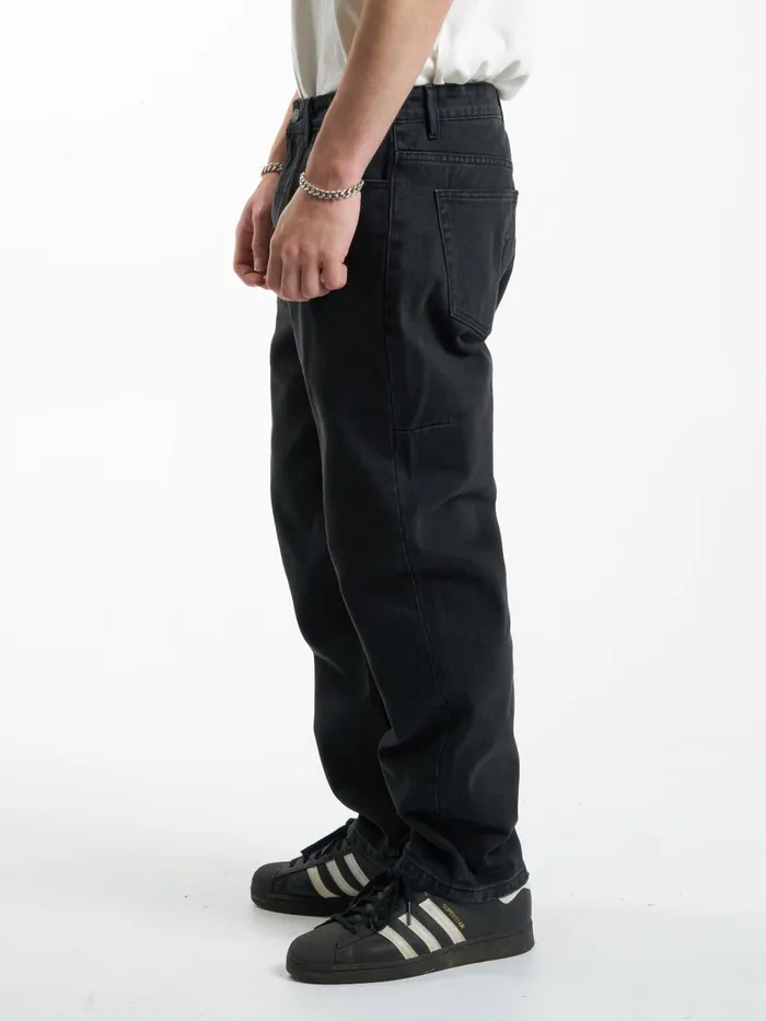 Mens Slacker Denim Jean Dusk Black Thrills Denim